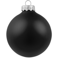 Елочный шар Gala Night Matt в коробке с тиснением, черный, 8 см купить с нанесением логотипа оптом на заказ в интернет-магазине Санкт-Петербург