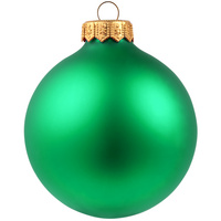 Елочный шар Gala Night Matt в коробке с тиснением, зеленый, 8 см купить с нанесением логотипа оптом на заказ в интернет-магазине Санкт-Петербург