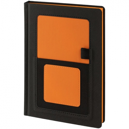 Ежедневник Mobile, недатированный, черно-оранжевый купить с нанесением логотипа оптом на заказ в интернет-магазине Санкт-Петербург
