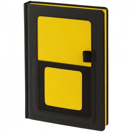 Ежедневник Mobile, недатированный, черно-желтый купить с нанесением логотипа оптом на заказ в интернет-магазине Санкт-Петербург