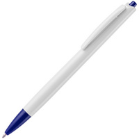 Ручка шариковая Tick, белая с синим купить с нанесением логотипа оптом на заказ в интернет-магазине Санкт-Петербург