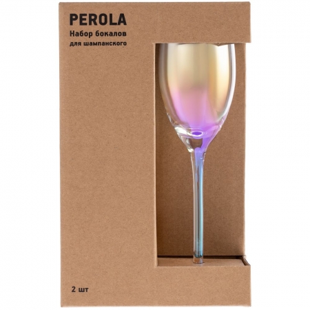 Набор из 2 бокалов для шампанского Perola купить с нанесением логотипа оптом на заказ в интернет-магазине Санкт-Петербург
