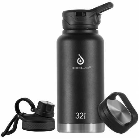 Термобутылка Fujisan XL, черная купить с нанесением логотипа оптом на заказ в интернет-магазине Санкт-Петербург