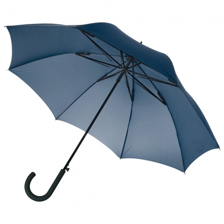 Зонт-трость Wind, синий купить с нанесением логотипа оптом на заказ в интернет-магазине Санкт-Петербург