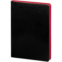 Ежедневник Slip, недатированный, черный с красным, с белой бумагой купить с нанесением логотипа оптом на заказ в интернет-магазине Санкт-Петербург