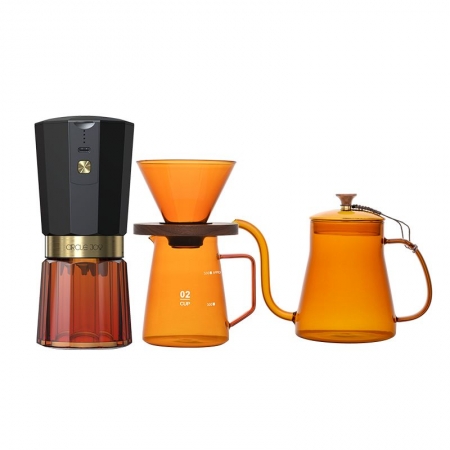 Кофейный набор Amber Coffee Maker Set, оранжевый с черным купить с нанесением логотипа оптом на заказ в интернет-магазине Санкт-Петербург
