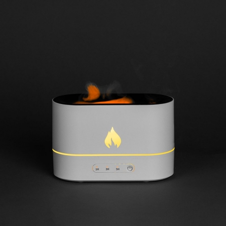 Увлажнитель-ароматизатор с имитацией пламени Fuego, белый купить с нанесением логотипа оптом на заказ в интернет-магазине Санкт-Петербург