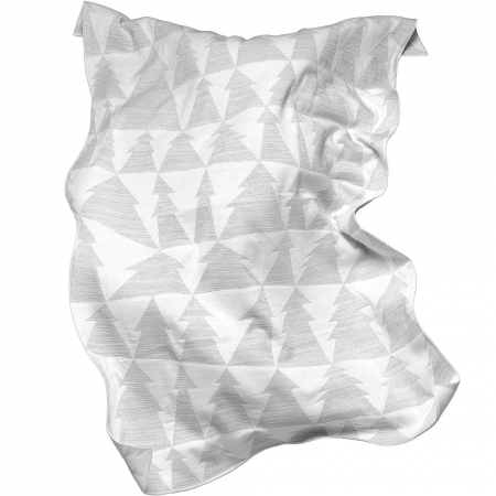 Плед «Танцующий лес», белый с серебром купить с нанесением логотипа оптом на заказ в интернет-магазине Санкт-Петербург