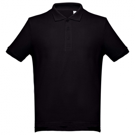 Рубашка поло мужская Adam, черная купить с нанесением логотипа оптом на заказ в интернет-магазине Санкт-Петербург