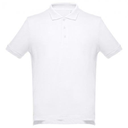 Рубашка поло мужская Adam, белая купить с нанесением логотипа оптом на заказ в интернет-магазине Санкт-Петербург