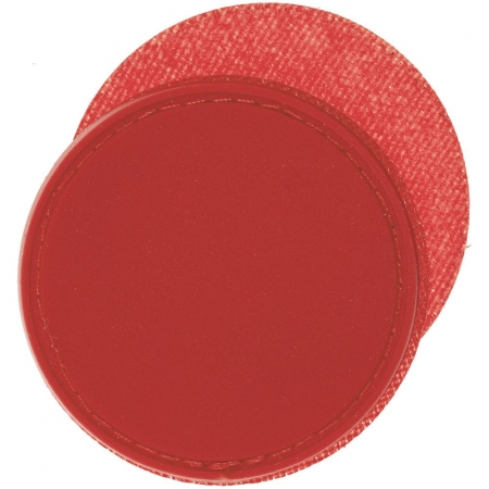 Лейбл из ПВХ с липучкой Menteqo Round, красный купить с нанесением логотипа оптом на заказ в интернет-магазине Санкт-Петербург