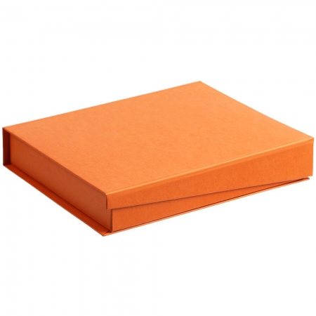 Коробка Duo под ежедневник и ручку, оранжевая купить с нанесением логотипа оптом на заказ в интернет-магазине Санкт-Петербург