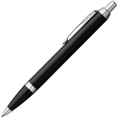 Ручка шариковая Parker IM Essential Muted Black CT, черная купить с нанесением логотипа оптом на заказ в интернет-магазине Санкт-Петербург