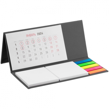 Календарь настольный Grade, серый купить с нанесением логотипа оптом на заказ в интернет-магазине Санкт-Петербург