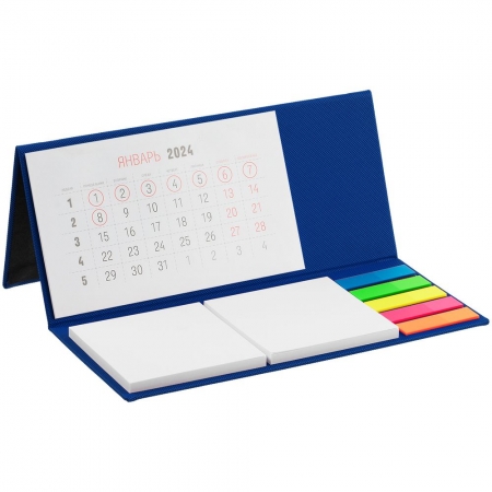 Календарь настольный Grade, синий купить с нанесением логотипа оптом на заказ в интернет-магазине Санкт-Петербург