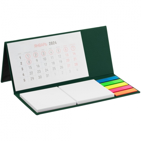 Календарь настольный Grade, зеленый купить с нанесением логотипа оптом на заказ в интернет-магазине Санкт-Петербург