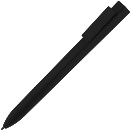 Ручка шариковая Swiper SQ Soft Touch, черная купить с нанесением логотипа оптом на заказ в интернет-магазине Санкт-Петербург