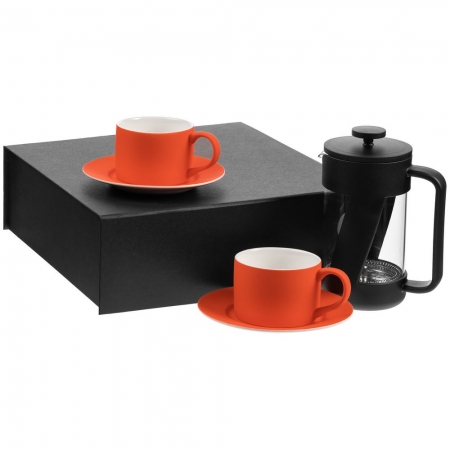 Набор для чая на 2 персоны Best Morning, оранжевый купить с нанесением логотипа оптом на заказ в интернет-магазине Санкт-Петербург