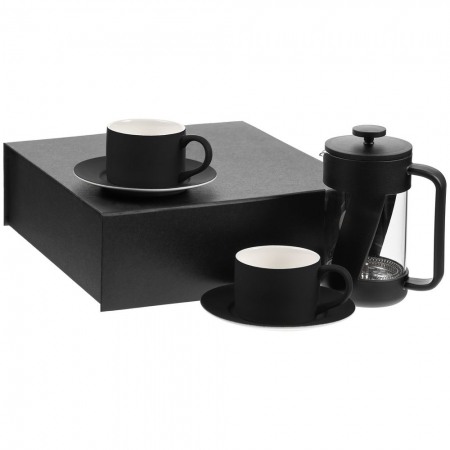Набор для чая на 2 персоны Best Morning, черный купить с нанесением логотипа оптом на заказ в интернет-магазине Санкт-Петербург