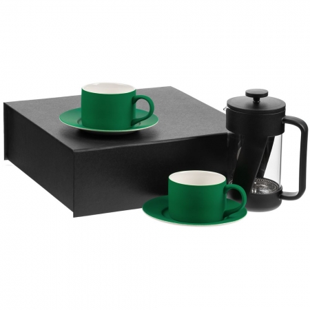 Набор для чая на 2 персоны Best Morning, зеленый купить с нанесением логотипа оптом на заказ в интернет-магазине Санкт-Петербург