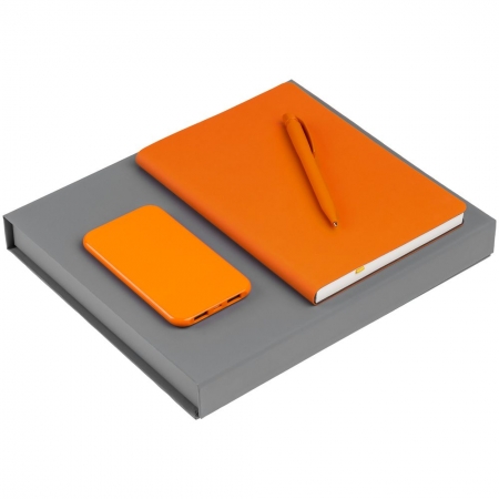 Набор Flex Shall Recharge, оранжевый купить с нанесением логотипа оптом на заказ в интернет-магазине Санкт-Петербург