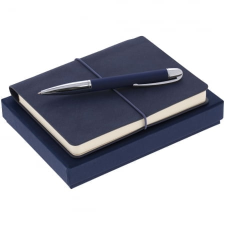 Набор Business Diary Mini, синий купить с нанесением логотипа оптом на заказ в интернет-магазине Санкт-Петербург