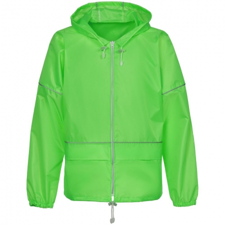 Дождевик со светоотражающими элементами Kivach Promo Blink, зеленое яблоко купить с нанесением логотипа оптом на заказ в интернет-магазине Санкт-Петербург