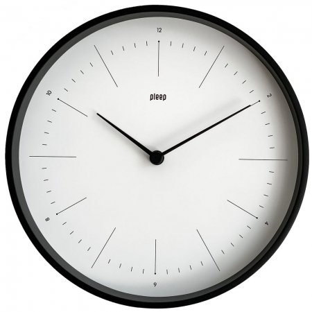 Часы настенные Lacky, белые с черным купить с нанесением логотипа оптом на заказ в интернет-магазине Санкт-Петербург