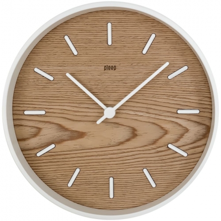 Часы настенные Kudo, беленый дуб купить с нанесением логотипа оптом на заказ в интернет-магазине Санкт-Петербург