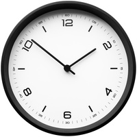 Часы настенные Weis, белые с черным купить с нанесением логотипа оптом на заказ в интернет-магазине Санкт-Петербург