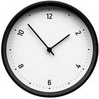 Часы настенные Helsey, белые с черным купить с нанесением логотипа оптом на заказ в интернет-магазине Санкт-Петербург