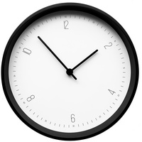 Часы настенные Lyce, белые с черным купить с нанесением логотипа оптом на заказ в интернет-магазине Санкт-Петербург