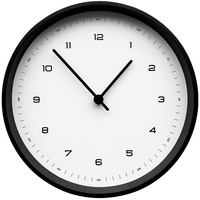 Часы настенные Flash, белые с черным купить с нанесением логотипа оптом на заказ в интернет-магазине Санкт-Петербург