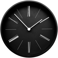 Часы настенные Boston, черные купить с нанесением логотипа оптом на заказ в интернет-магазине Санкт-Петербург