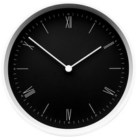 Часы настенные Arro, черные с белым купить с нанесением логотипа оптом на заказ в интернет-магазине Санкт-Петербург