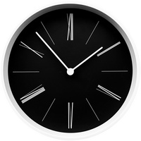 Часы настенные Baster, черные с белым купить с нанесением логотипа оптом на заказ в интернет-магазине Санкт-Петербург