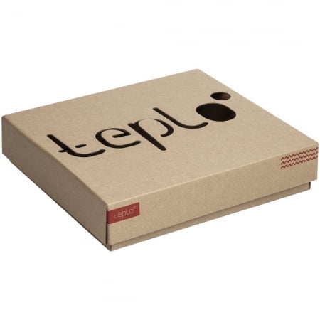 Коробка Teplo, малая, крафт купить с нанесением логотипа оптом на заказ в интернет-магазине Санкт-Петербург