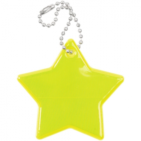 Светоотражатель Spare Care, звезда, желтый неон купить с нанесением логотипа оптом на заказ в интернет-магазине Санкт-Петербург