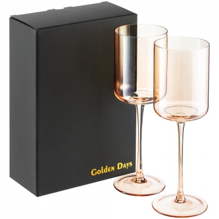 Набор из 2 бокалов для вина Golden Days купить с нанесением логотипа оптом на заказ в интернет-магазине Санкт-Петербург