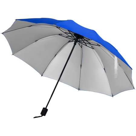 Зонт-наоборот складной Stardome, синий купить с нанесением логотипа оптом на заказ в интернет-магазине Санкт-Петербург