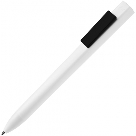 Ручка шариковая Swiper SQ, белая с черным купить с нанесением логотипа оптом на заказ в интернет-магазине Санкт-Петербург