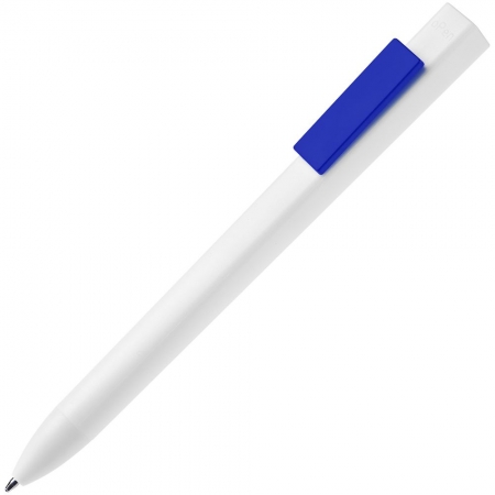 Ручка шариковая Swiper SQ, белая с синим купить с нанесением логотипа оптом на заказ в интернет-магазине Санкт-Петербург