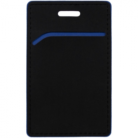 Чехол для пропуска Multimo, черный с синим купить с нанесением логотипа оптом на заказ в интернет-магазине Санкт-Петербург