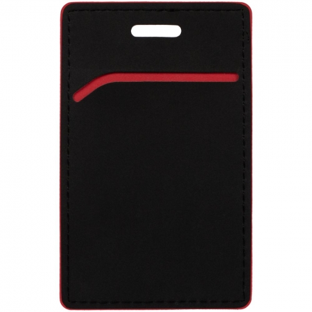 Чехол для пропуска Multimo, черный с красным купить с нанесением логотипа оптом на заказ в интернет-магазине Санкт-Петербург