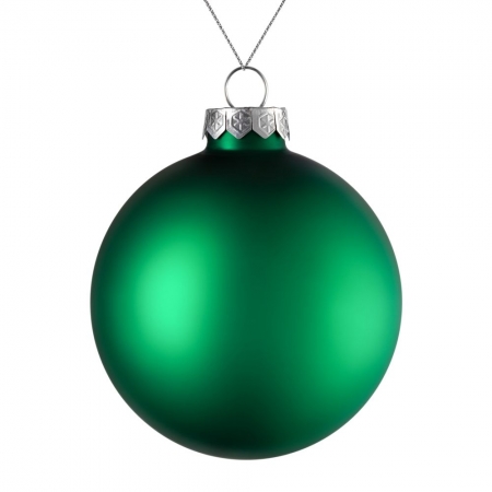 Елочный шар Finery Matt, 10 см, матовый зеленый купить с нанесением логотипа оптом на заказ в интернет-магазине Санкт-Петербург