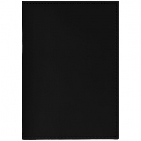Обложка для паспорта Shall, черная купить с нанесением логотипа оптом на заказ в интернет-магазине Санкт-Петербург