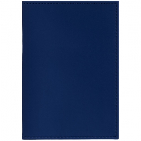 Обложка для паспорта Shall, синяя купить с нанесением логотипа оптом на заказ в интернет-магазине Санкт-Петербург