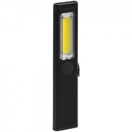 Фонарик-факел аккумуляторный Wallis, черный купить с нанесением логотипа оптом на заказ в интернет-магазине Санкт-Петербург