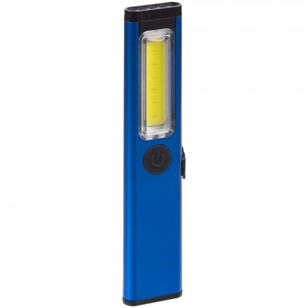 Фонарик-факел аккумуляторный Wallis, синий купить с нанесением логотипа оптом на заказ в интернет-магазине Санкт-Петербург