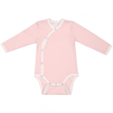 Боди детское Baby Prime, розовое с молочно-белым купить с нанесением логотипа оптом на заказ в интернет-магазине Санкт-Петербург